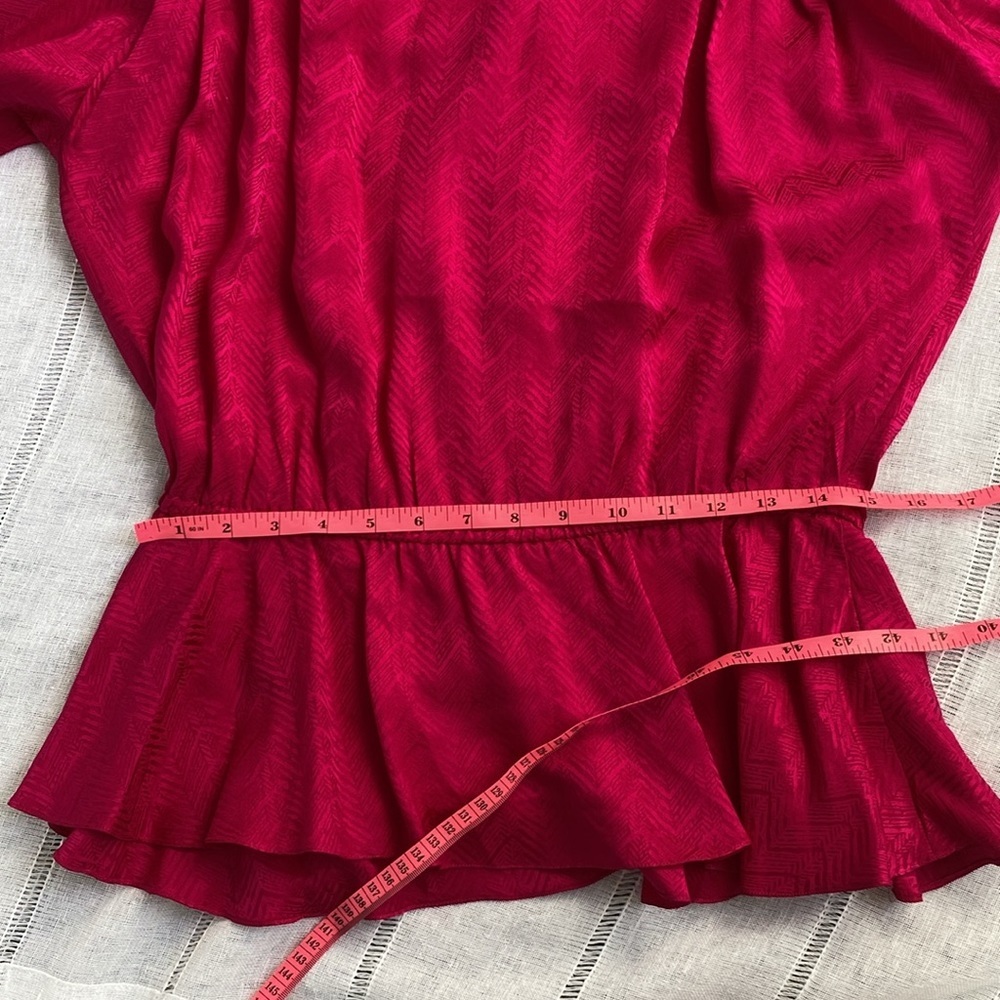 Apostrophe Fuchsia Short-Sleeve Peplum Top - Picture 10 of 11